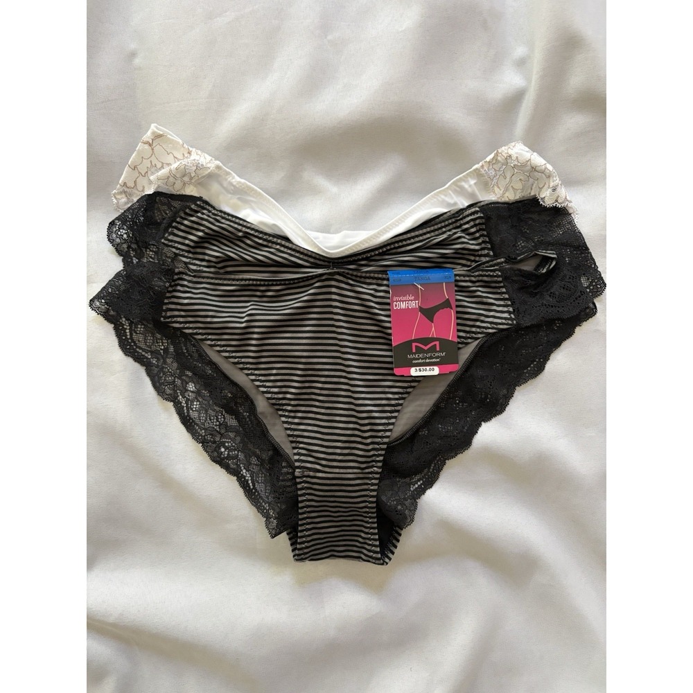 NEW Maidenform Tanga Panties Lace 40159 Maidenform Panty 3 Pair Women's XLarge